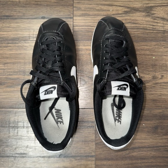 Nike Cortez Black White Leather Classic Sneakers Men's Size 9.5 - Picture 6 of 8